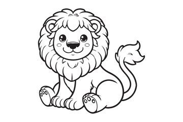 Kawaii lion illustration kids' coloring books