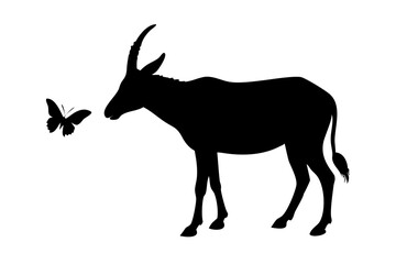 Antelope silhouette of Butterfly