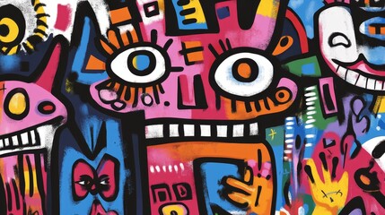 man face, funny sketch paint whimsical bizarre illustration artful design, unique colorful and grungy texture