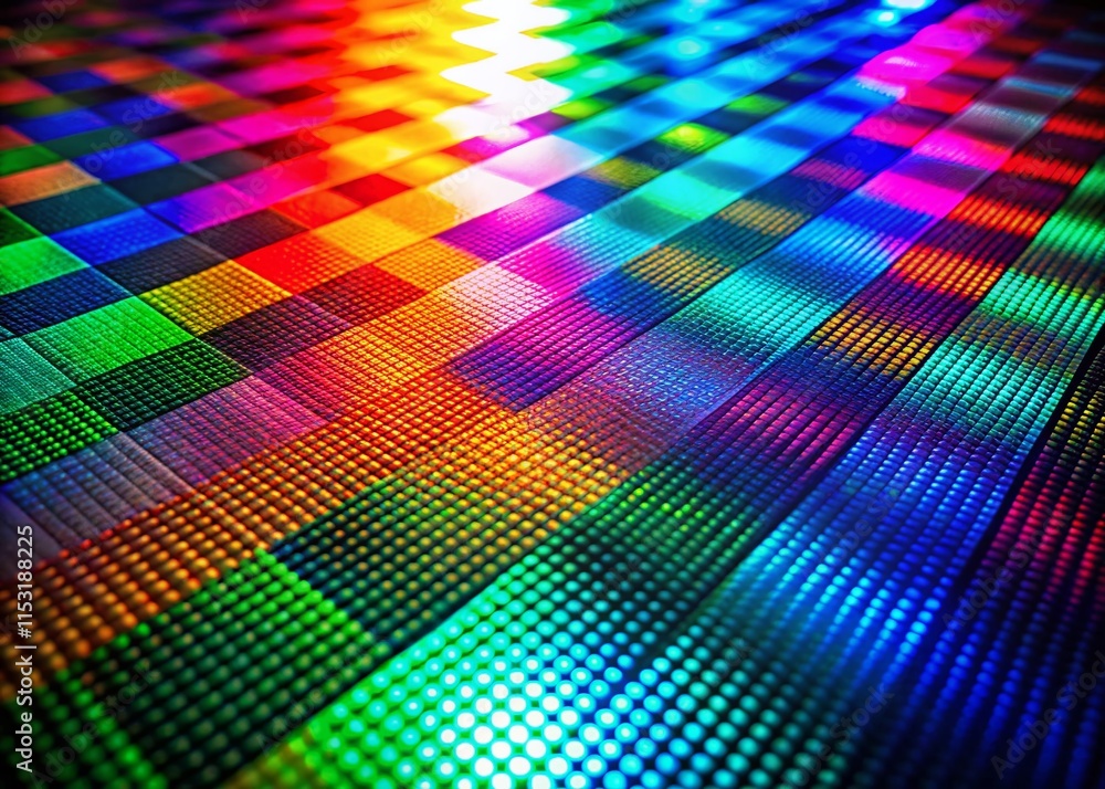 Poster low light rgb checkered pattern abstract background stock photo