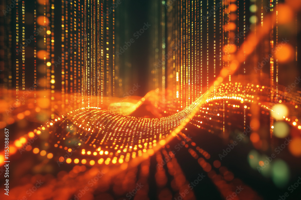 Poster mesmerizing visualization of dna sequencing data, featuring glowing helix structures, symbolizing th