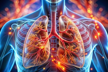 Lungs Pain: High-Detail Medical Illustration of Internal Organ Distress