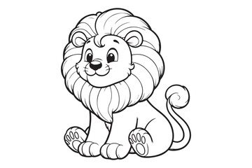 Kawaii lion illustration kids' coloring books