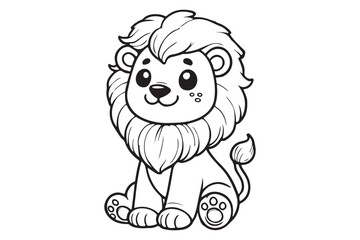 Kawaii lion illustration kids' coloring books 21.eps