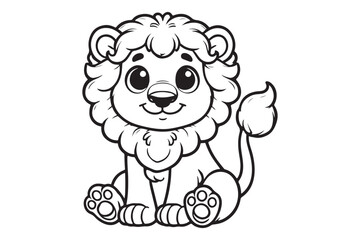 Kawaii lion illustration kids' coloring books