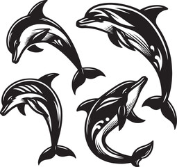 Dolphin Silhouette Vector Art for Creative Design