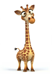 Obraz premium Cute Cartoon Giraffe Illustration Adorable Animal Character Design
