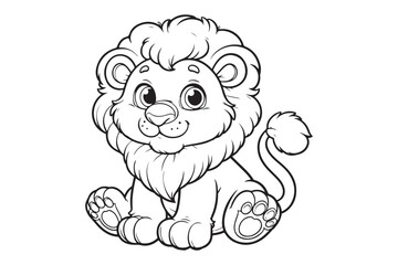Kawaii lion illustration kids' coloring books
