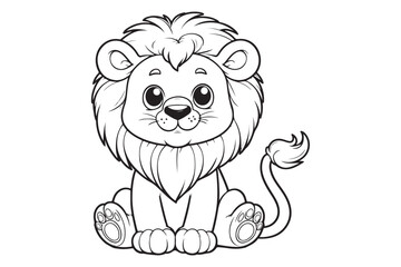 Kawaii lion illustration kids' coloring books