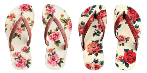 flipflop sandals isolated on transparent background