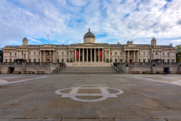 National Gallery on Trafalgar square in London, UK