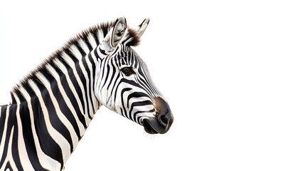 Fototapeta premium Profile View of a Majestic Zebra Head and Neck