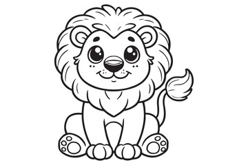 Kawaii lion illustration kids' coloring books