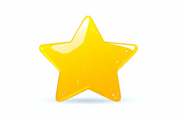 Shiny Yellow Star Illustration, A Vibrant, Cartoon Star Design for Awards, Ratings, and More