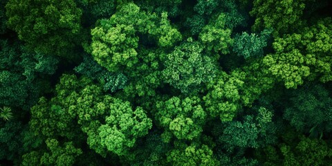 top view of dense green forest landscape