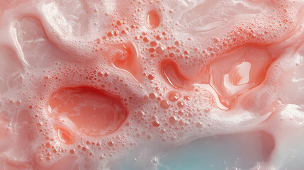 Obraz premium Abstract Pink Foam Texture, Bubbles Swirl and Merge Serene Style
