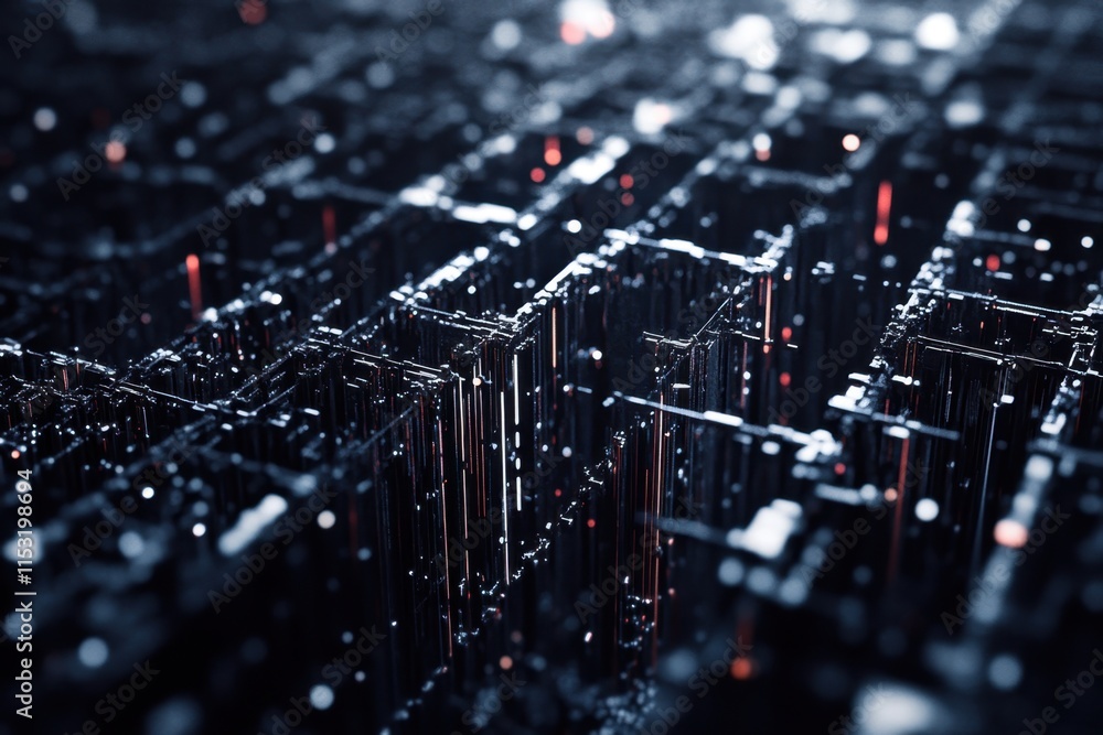 Aufkleber intricate web of illuminated circuits creates a mesmerizing digital landscape