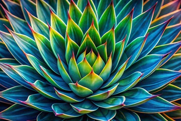 Fototapeta premium Macro Close-up of Agave Plant, Desert Succulent Detail, Botanical Photography