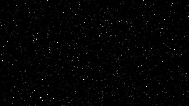 Space Background Loop Animation Video. Slow motion twinkling stars in outer space 4K motion graphic.