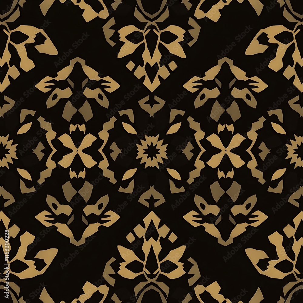 Poster abstract black and gold pattern: a captivating and stylish seamless pattern with a black background 
