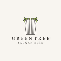 green tree simple plant ecology logo