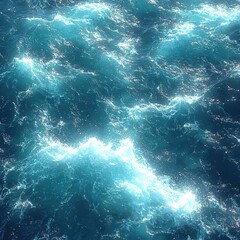 Fototapeta premium A vibrant view of the ocean waves, showcasing turquoise and deep blue hues, capturing the essence of nature's beauty and tranquility.