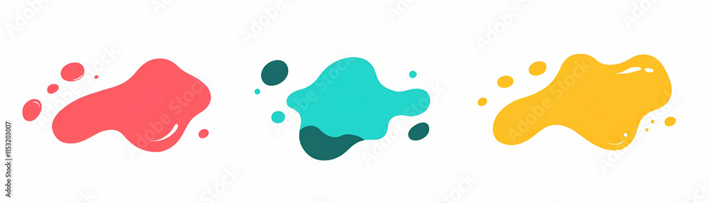 Poster abstract colorful splashes, design elements for vibrant backgrounds, websites, or playful illustrati
