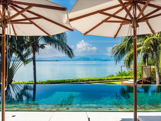 North Samui peninsula views with beach villas, in koh Samui, Thailand