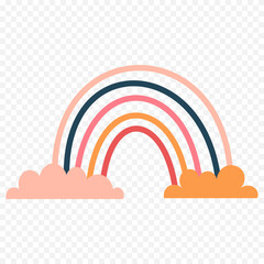 Hand drawn rainbow element. Boho rainbow hand drawn illustration