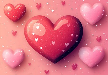 Red Heart with White Dots.