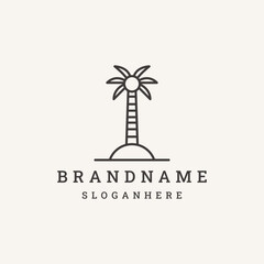 Palm leaf template logo design vector inspiration