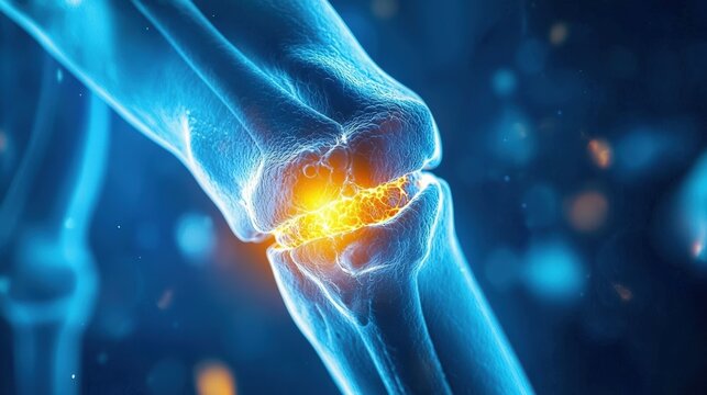 MRI scan showing cartilage regeneration in a damaged joint