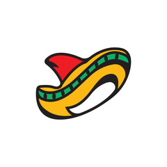 Sombrero hat icon flat design vector