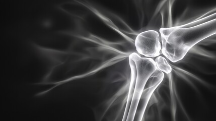 Lateral X-ray of the knee showing a dislocated patella with detailed surrounding bone structure