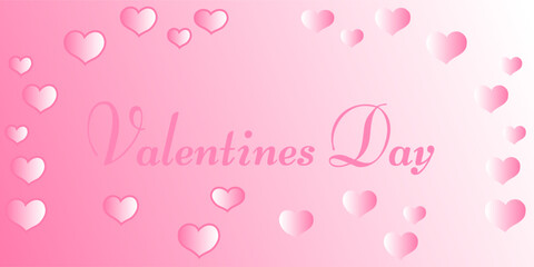 Illustration on a postcard of congratulations on St. Valentine s Day. Hearts flying in the blue sky.