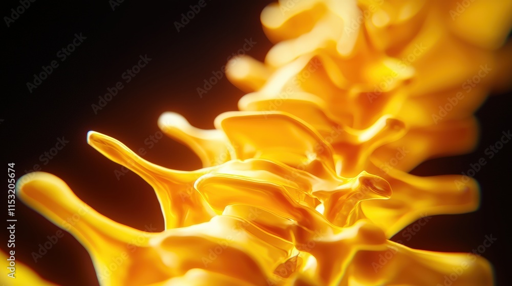 Poster high-definition scan of cervical vertebrae with a focus on the spinal cord