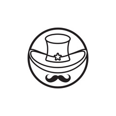 Sombrero hat icon flat design vector