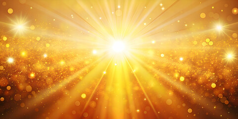 Golden Light Abstract Background. Sparkling Rays and Glowing Texture