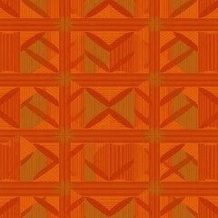 Rustic Autumn Hues: Abstract Geometric Textile Pattern 