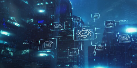 Quality control background. Standardisation Certification Warranty technology
