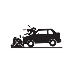Vehicle accident icon symbol in traffic design vector illustration