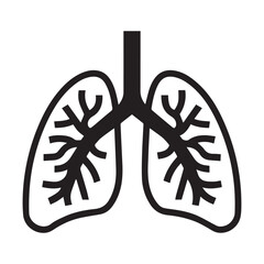 Human lung vector silhouette