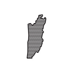 BELIZE map silhouette, illustration vector