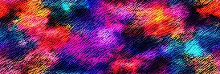 Seamless Linen Knit Textile Background with Colorful Geometric Patterns And Shapes