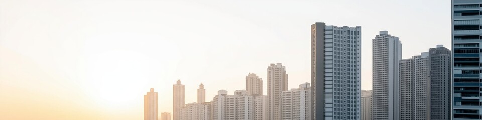 Stunning Black and White Cityscape at Dusk with Towering Buildings Illuminated by Soft Light in a Gigapixel Quality Image for Artistic and Commercial Use