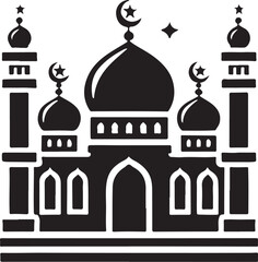Mosque Dome Silhouette Vector Icon - Islamic Architecture Illustration