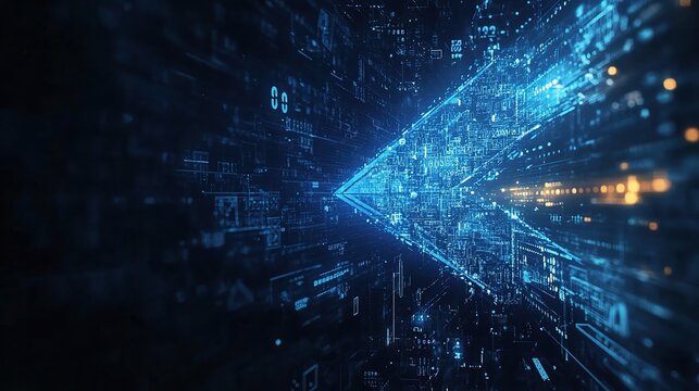 Digital Transformation Arrow Chart Abstract Visual Representation