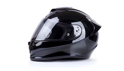 Fototapeta premium Modern motorcycle helmet with visor isolated on white