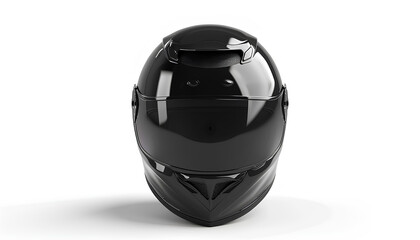 Modern motorcycle helmet with visor isolated on white