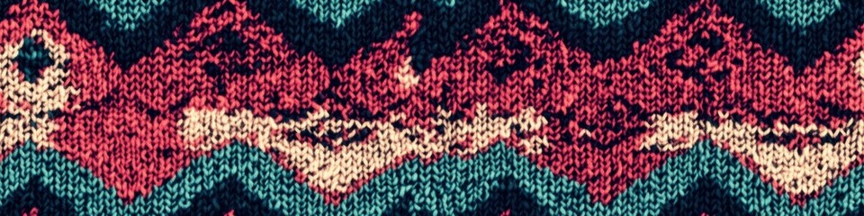 Seamless Linen Knit Textile Background with Colorful Geometric Patterns And Shapes